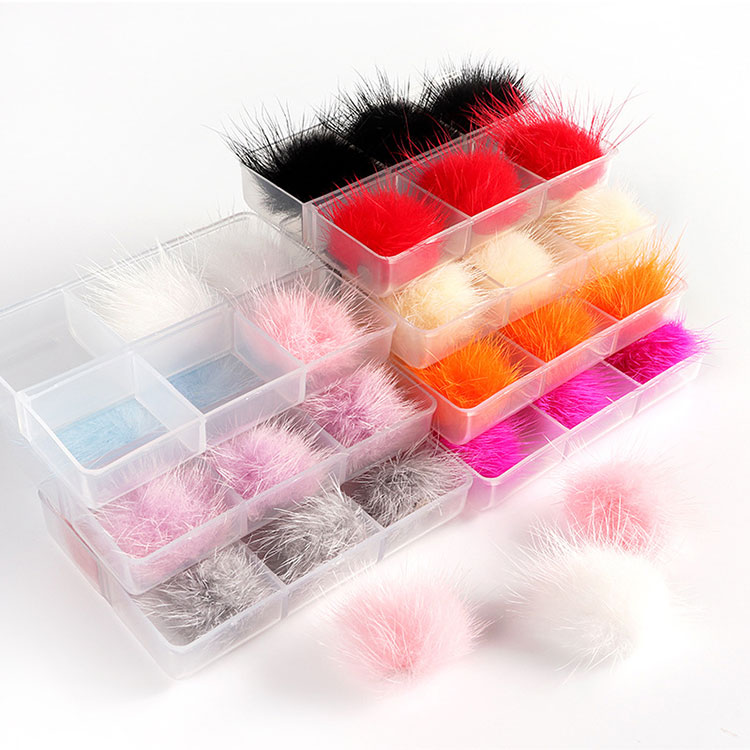 6 Stück Box 3D Sofy magnetische Pom Pom für Nägel