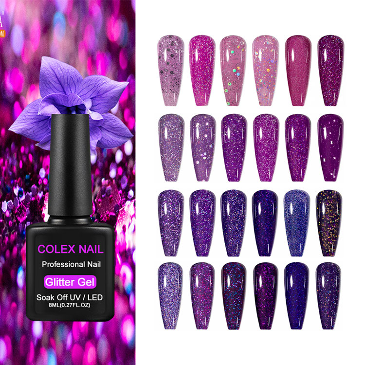 8ml lila Glitzergel Politur