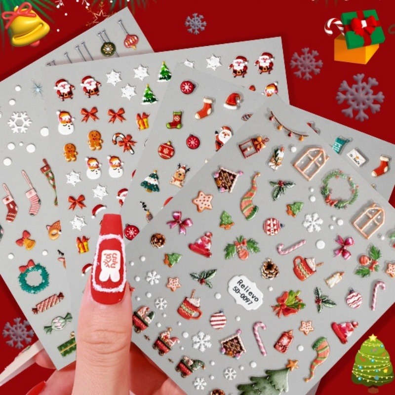 Weihnachts-Nagelkunst-Aufkleber