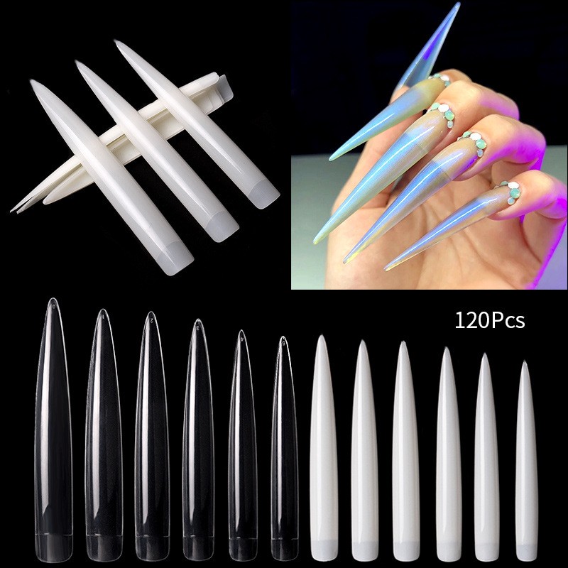 Klare, extra lange, scharfe Nagelspitzen