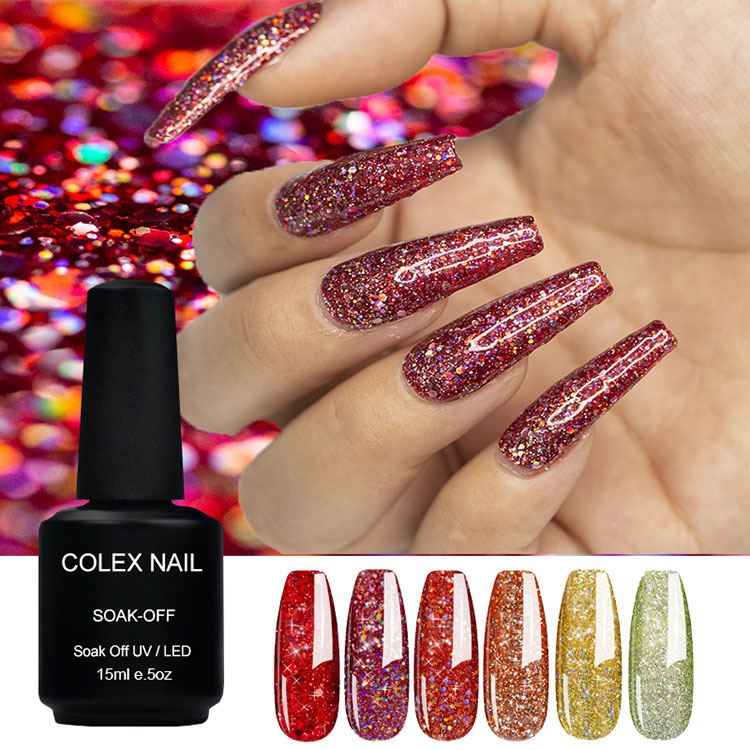 Kreativer Multi-Farben-Glitzer-Gel-Politur