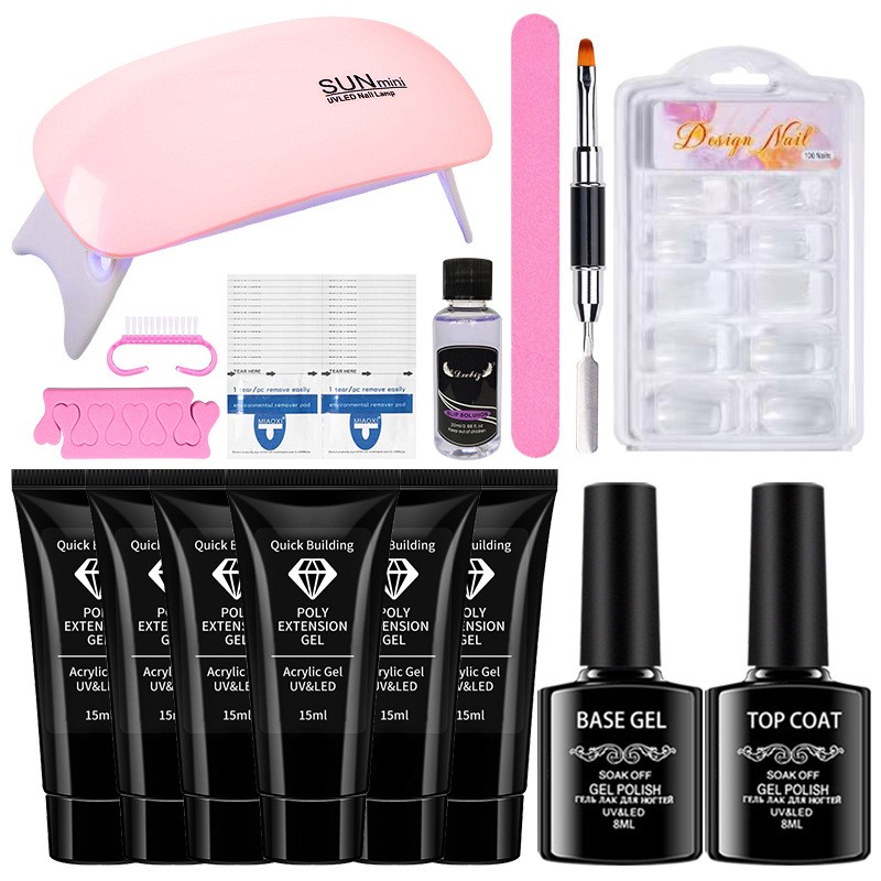 Poly Extension Gel-Nagelset mit Mini-Nagellampe