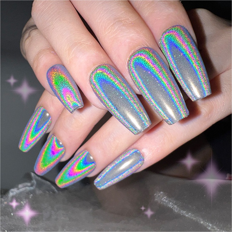 Regenbogenspiegel-Nagelpulver