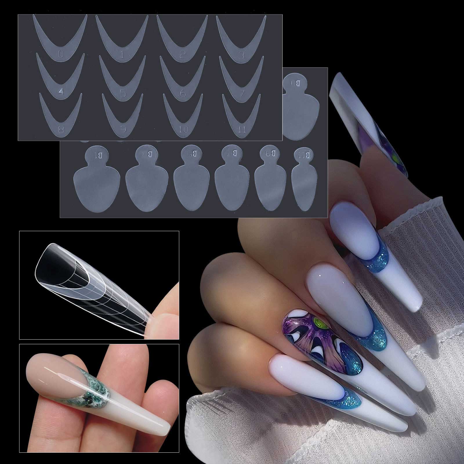 French-Maniküre-Aufkleber aus Silikon für Nagelform
